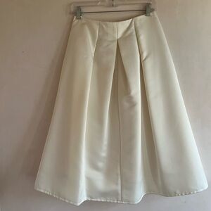 Midi Cream Silk Satin Full Skirt